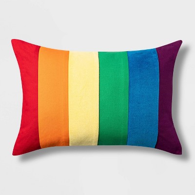 Lumbar Rainbow Flag Throw Pillow - Pride