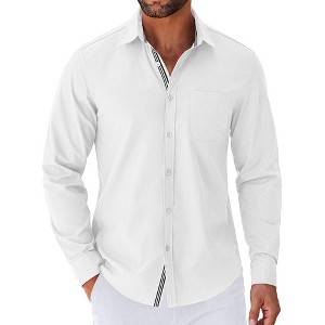 COOFANDY Men's Long Sleeve Casual Button Down Shirts Untucked Shirts for Men Regular Fit Dress Shirt - 1 of 4