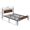 VECELO Metal Platform Bed with Wood Headboard and Footboard - 3 of 4