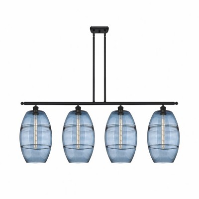 Vaz - 4 Light Stem Hung Island In Industrial Style-19 Inches Tall and 48.25 Inches Wide
