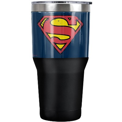 Superman Distressed Shield Steel Tumbler 30oz Coffee Travel Mug