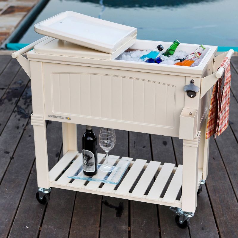 80qt Portable Rolling Patio Cooler with Shelf - Permasteel, 4 of 12