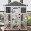 GDFStudio Letitia Modern 73.3" Wooden Outdoor Cat House with 3 Platforms and 2 Napping House - 2 of 4