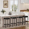 Bar Stools, Set of 2, 24.8-Inch Height Stools, 2" Thick Upholstery, for Kitchen, Dining Room, Cafe, Bar Counter, Black - 4 of 4