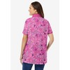 Woman Within Women's Plus Size Perfect Printed Short-Sleeve Polo Shirt - 3 of 4