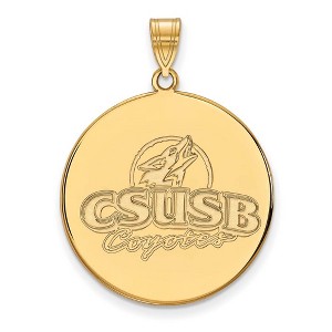 Black Bow Jewelry 14k Yellow Gold Plated Sterling Silver California State San Bernardino Coyotes NCAA Extra Large Pendant - 1 of 3