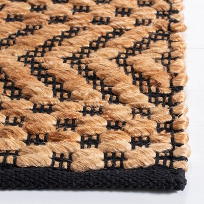Handmade Black and Natural Wool 8' x 10' Flat Woven Area Rug