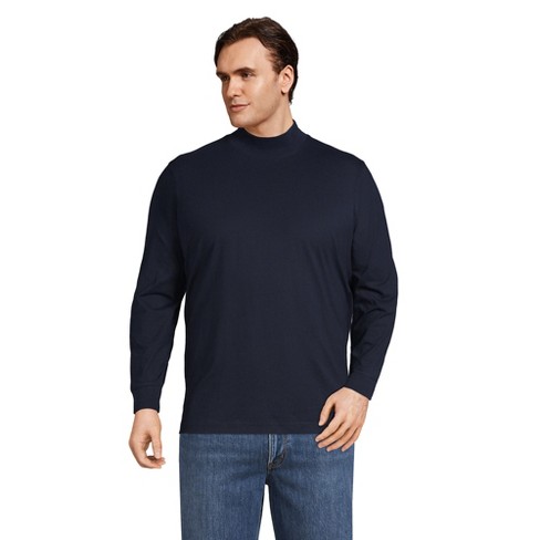 Lands' End Men's Big Super-t Mock Turtleneck - 2x Big - Radiant Navy ...