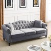 CAVINAS Upholstered Sofa Tufted Couch with Rolled Arms and Nailhead, Chesterfield Sofa, Loveseat Sofa with Pillows, Velvet Sofa for Living Room - 2 of 4