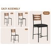 Bar Stools Set of 4, Upholstered Bar Chairs with Back, 44.4 Inches Kitchen Bar Stools with Footrest, Thick Cushion - 3 of 4