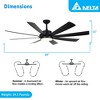 Delta Breez Rio Vista 60" Ceiling Fan with LED, Remote, Indoor/Outdoor, Ideal for Large Room, Bedroom, Living Room, Modern Farmhouse Decor, Black - 3 of 4
