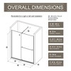 VYNXARIA Glass Shower Door,30-60"W*72"H Shower Sliding Door Walk-in Shower Screen Dual Usage,1/4 Inch Thick Glass Panel,Black - 3 of 4