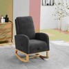 NicBex Modern Wood High Back Accent Chairs for Living Room,Upholstered Arm Chair Rocking Chair with Side Pocket & Retractable Footrest - 2 of 4