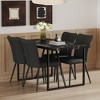 5-Piece Dining Set with Marble Pattern Table and 4 PU Armless Chairs - 2 of 4
