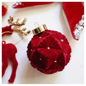 12PCS 3.15 Inch Shatterproof Christmas Ornaments - Velvet Flocked Painted Plastic Balls, Multiple Colors Unique Shapes for Xmas Tree Decorations - 1 of 4