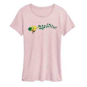 Women's - SpongeBob SquarePants - Spongebob Shamrocks Short Sleeve Graphic T-Shirt - 1 of 4