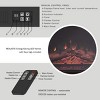 Mobile Electric Fireplace with Mantel - Portable Heater on Wheels with Remote Control, Light-Adjustable LED Flames, and Faux Logs by Northwest (Brown) - 4 of 4