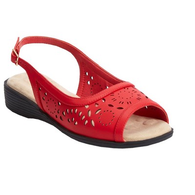 Comfortview Women's Wide Width The Mary Sling - 10 1/2 W, Red : Target