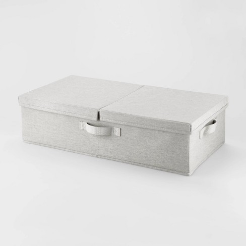 Collapsible Cardboard Storage Box with Lid Handle Decorative Underbed  Container