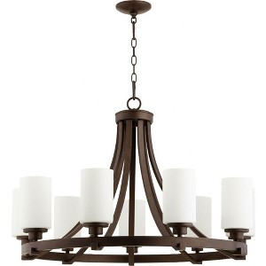 Quorum Lighting Lancaster 9-Light Chandelier, Oiled Bronze, 33.5 Width, 22.75 Height - 1 of 1
