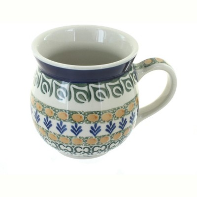 Blue Rose Polish Pottery Herb Garden Bubble Mug