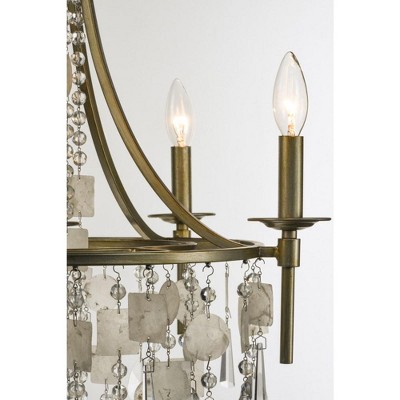 Mini Capiz Shell & Crystal 5-Light Chandelier in Gold Silver
