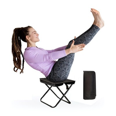 FURNIinspire Outdoor Portable Chair Compact Design with Storage Bag for Outdoor Adventures, Black, 10.24"*9.45"*9.45"