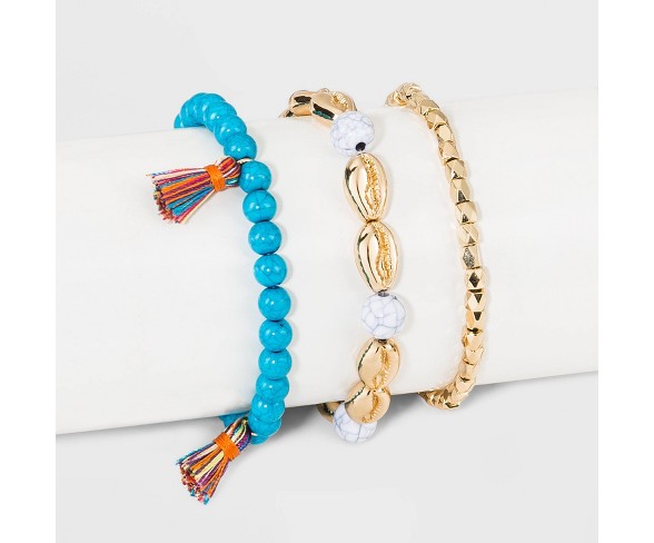 SUGARFIX by BaubleBar Mixed Media Shells Bracelet Set
