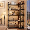 Tall Corner Bookshelf 72", White Gold 5-Tier L-Shape Bookcase with Beaded Detail, Space-Saving Large Corner Shelf for Living Room, Bedroom, Office - 2 of 4