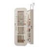 GlasFlength Full Length Mirrors Jewelry Cabinet Armoire with Mirror Lockable Cabinet Door or Wall Mounted for Room, White, 47.2"*14.5"*3.7" - 4 of 4