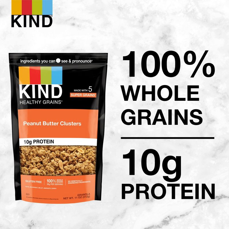 KIND Healthy Grains Protein Peanut Butter Whole Grain Clusters - 11oz, 5 of 9