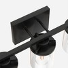 DORESshop Industrial 3-Light Vanity Wall Lamp, Matte Black Finish with Clear Glass Shade, Perfect for Bathroom, Bedroom, and Dressing Mirror - 4 of 4