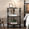 Garvee Round End Table with Storage Shelves, 3-Tier Round Side Table w/ Mental Support Legs, Rustic End Table Nighstand for Living Room Bedroom - 4 of 4