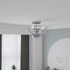 Maxax 16.1" Chrome Leaf-Shape Crystal Flush Mount Ceiling Light, 4-Light Dimmable Elegant Irregular Fixture for Bedroom/Living Room - 4 of 4