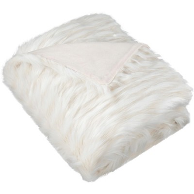 Luxe Feather Throw Blanket - White - 50" x 60" - Safavieh