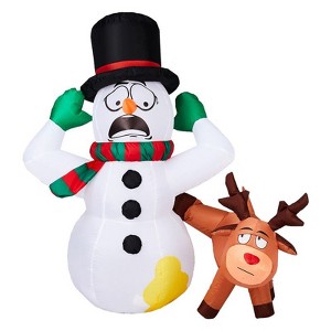 Karl Home 3.5FT Lighted Snowman and Reindeer Christmas Inflatable Decoration - 1 of 1