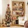 4.5 Ft Prelit Premium Snow Flocked Artificial Christmas Tree with 8 Mode Warm White Led,2pack - 4 of 4
