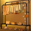 QingMoon Floor-Standing Coat Rack, Balcony Storage Rack, Double Pole Metal Drying Rack with Double Shelves for Dressing Room and Bedroom - 2 of 4