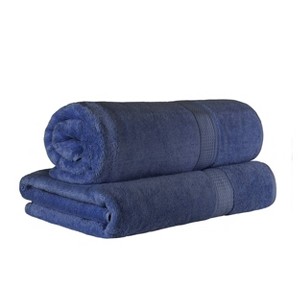 Luxury Cotton Heavyweight Ultra-Plush Bath Sheet Set of 2 by Blue Nile Mills - 1 of 4