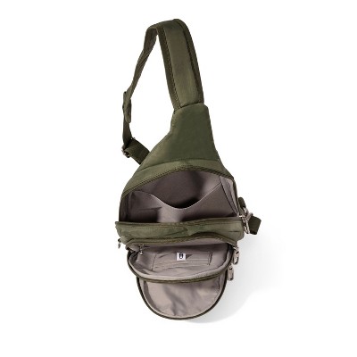 Baggallini Securtex Anti-Theft Multi Zip Sling Bag - Thyme — фото 5
