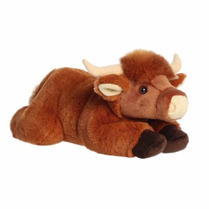 Aurora Large Craig Highland Cow Flopsie Adorable Stuffed Animal Brown 13" - 1 of 4