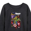 Women's - Marvel - Avengers Vs Thanos Lightweight French Terry Wide Neck Long Sleeve Graphic Shirt - 2 of 4