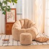 Chic Crate-Oversized Bean Bag Lounger – Shell-Shaped Faux Fur Lounge Chair with Removable Filler, Adults & Kids Accent Floor Sofa for Gaming & Reading - 3 of 4