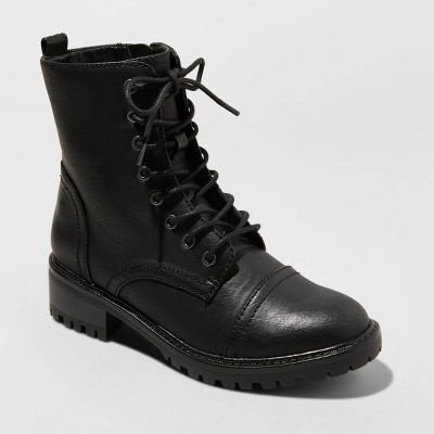 black lace up womens boots