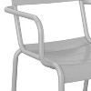 Emma and Oliver Powder Coated Steel Stacking Dining Chair with Arms and 2 Slat Back for Indoor-Outdoor Use - 3 of 4