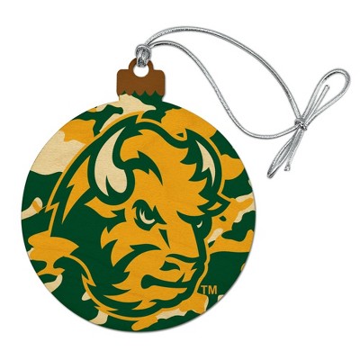 North Dakota State Camo Wood Christmas Tree Holiday Ornament