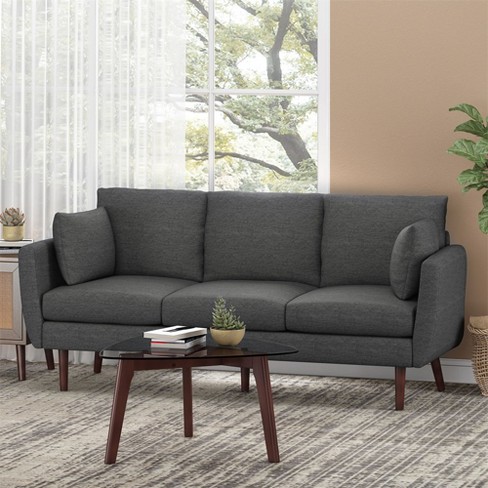 Upholstered Sofas, Small 3 Seater Couch, Mid-Century Modern Living Room Sofa, Easy Assembly, Comfy Sofa Couch For Living Room, Charcoal - image 1 of 4