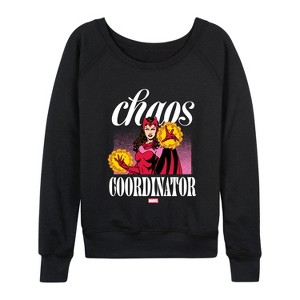 Women's - Marvel - Chaos Coordinator Scarlet Witch Lightweight French Terry Wide Neck Long Sleeve Graphic Shirt - 1 of 4