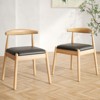 GlasFlength Dining Set of 2, Mid-Century Modern Dining Chairs with Solid Wood Legs for Kitchen and Dining Room, Brown, 22.8"*22"*30.3" - 4 of 4
