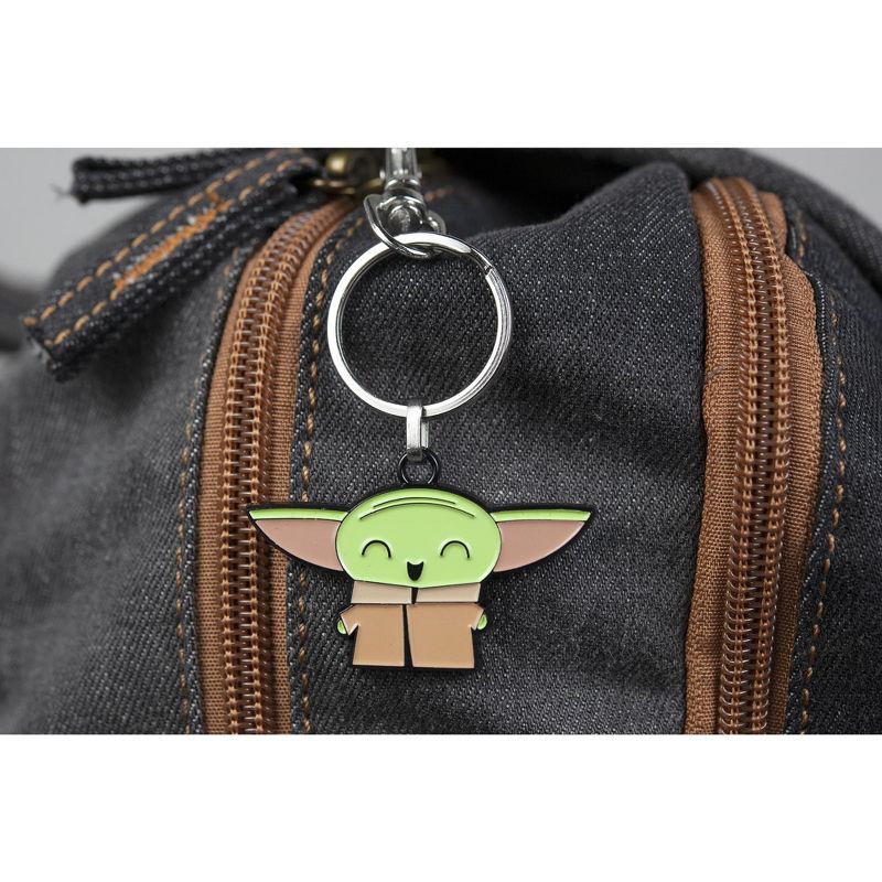 SalesOne LLC Star Wars: The Mandalorian, The Child "Baby Yoda" Happy Enamel Keychain, 5 of 8